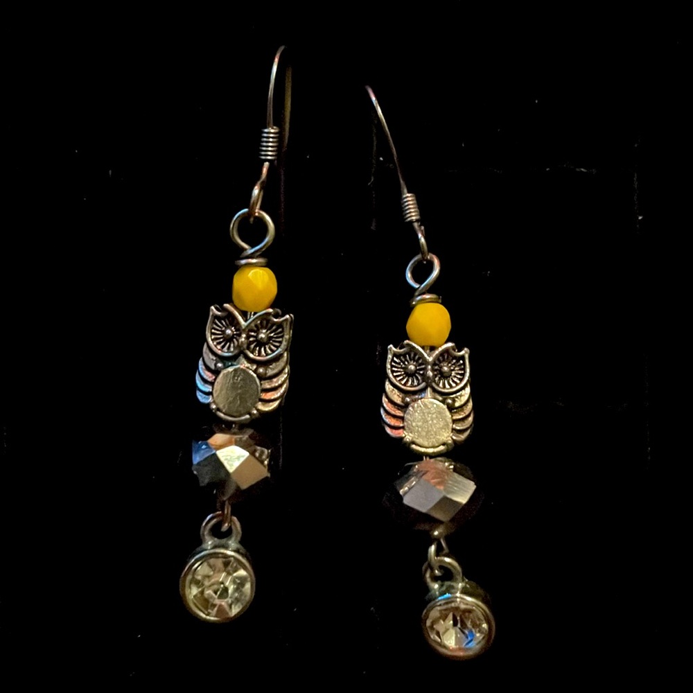 Vintage owl dangle earrings